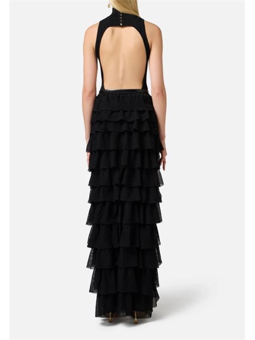 RED CARPET DRESS WITH RUFFLES ELISABETTA FRANCHI | AM45S52E2110 NERO